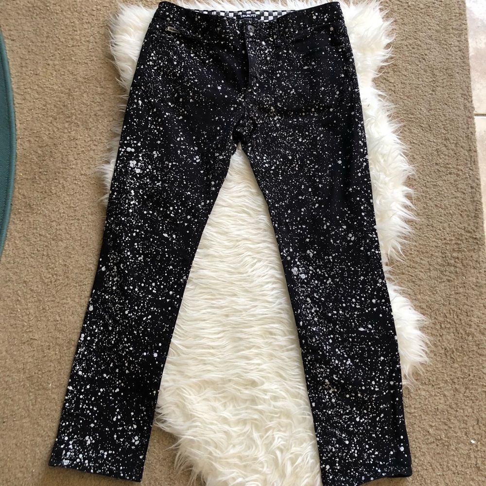 [Trukfit] Mens Black Splatter Paint jeans